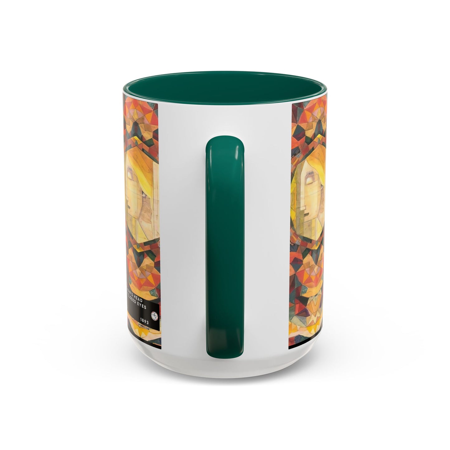 Filiger, Charles - Woman’s Head with Closed Eyes (1893) - Colorful Accent Mugs