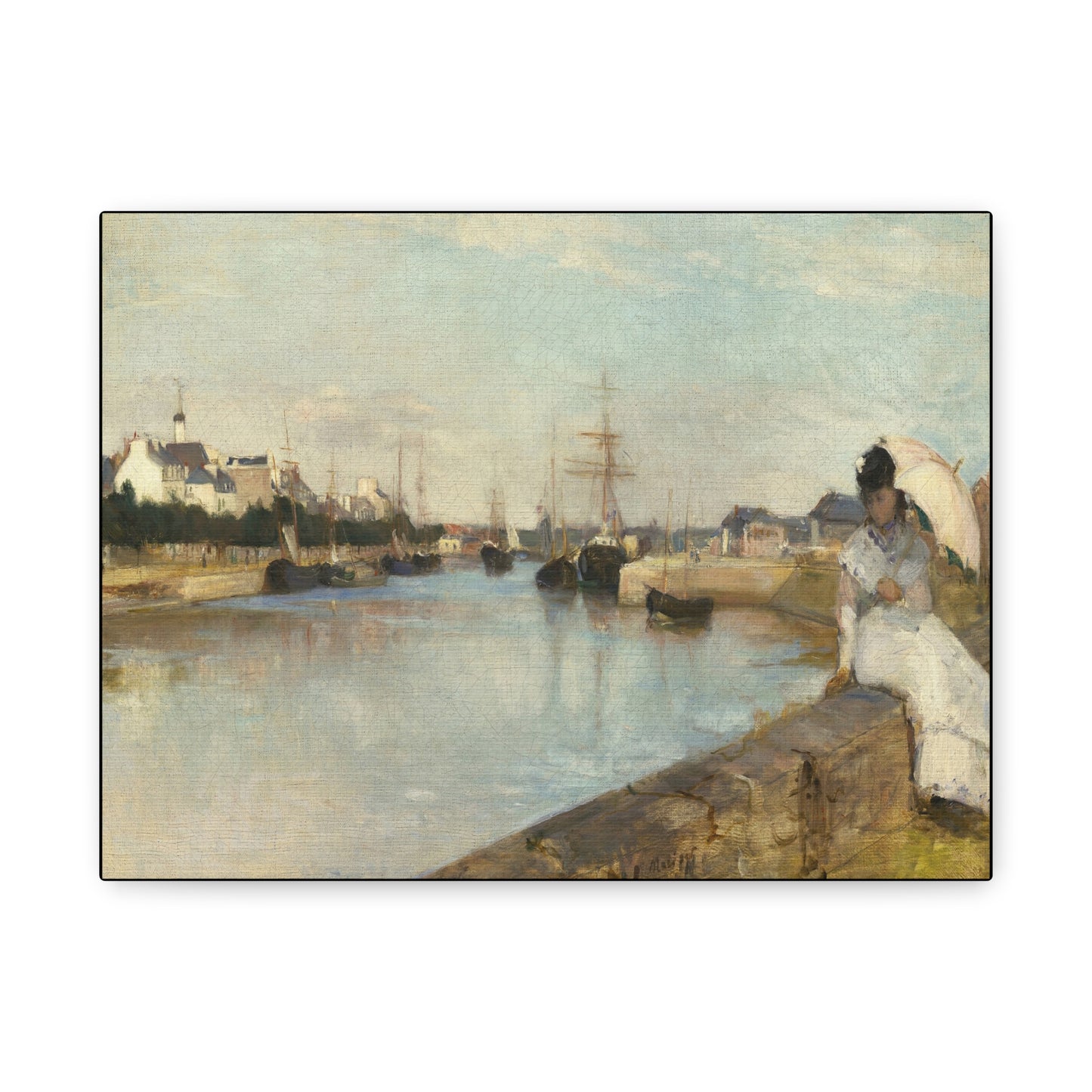 Morisot, Berthe - The Harbor at Lorient (1869) - Canvas Block, unframed