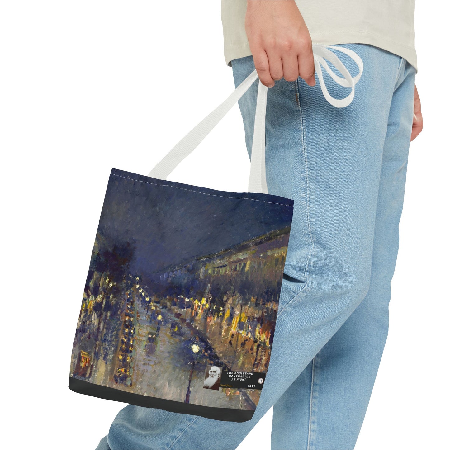 Pissarro, Camille - The Boulevard Montmartre At Night (1897) - Tote Bag