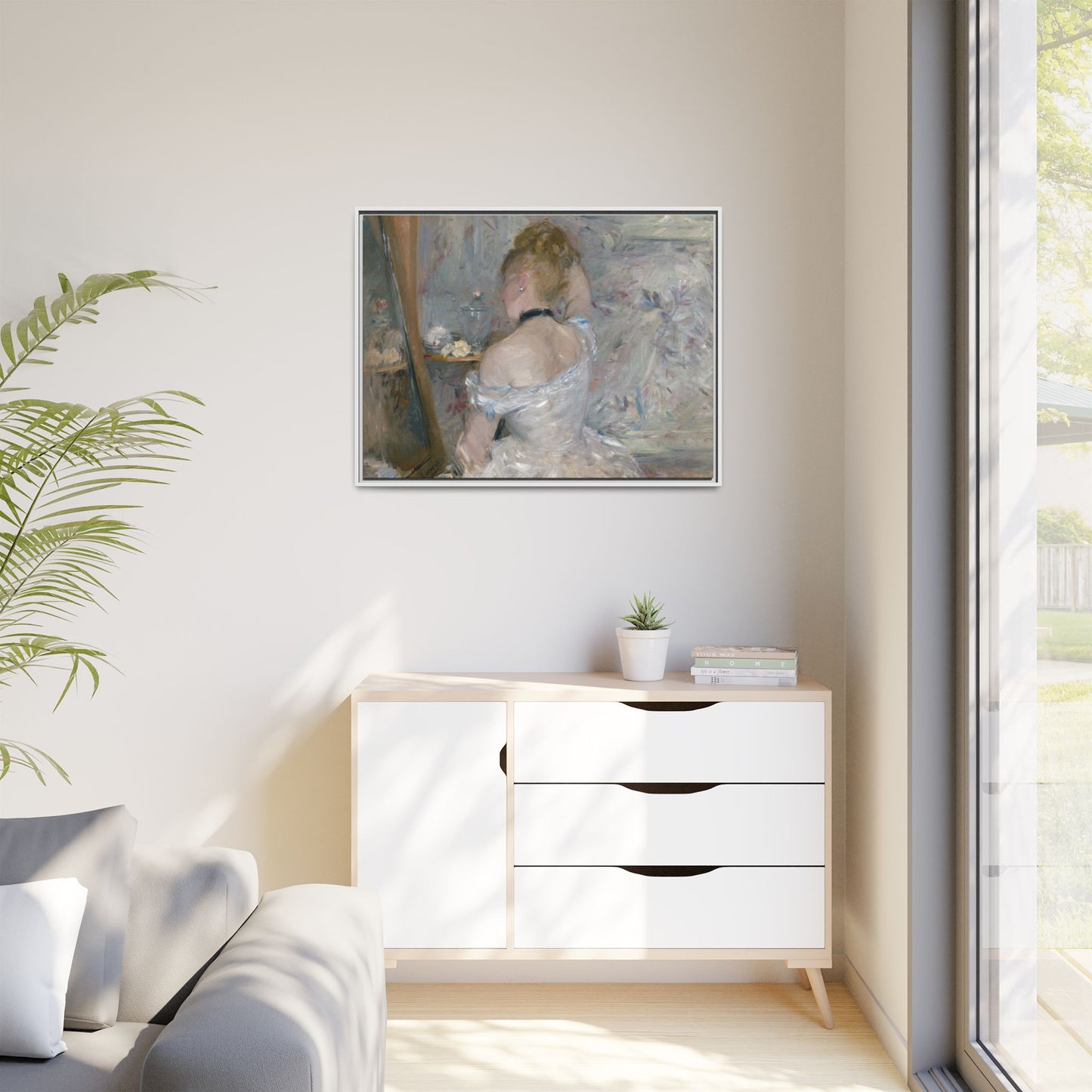 Morisot, Berthe - Woman at Her Toilette (1880) - Matte Canvas, Framed