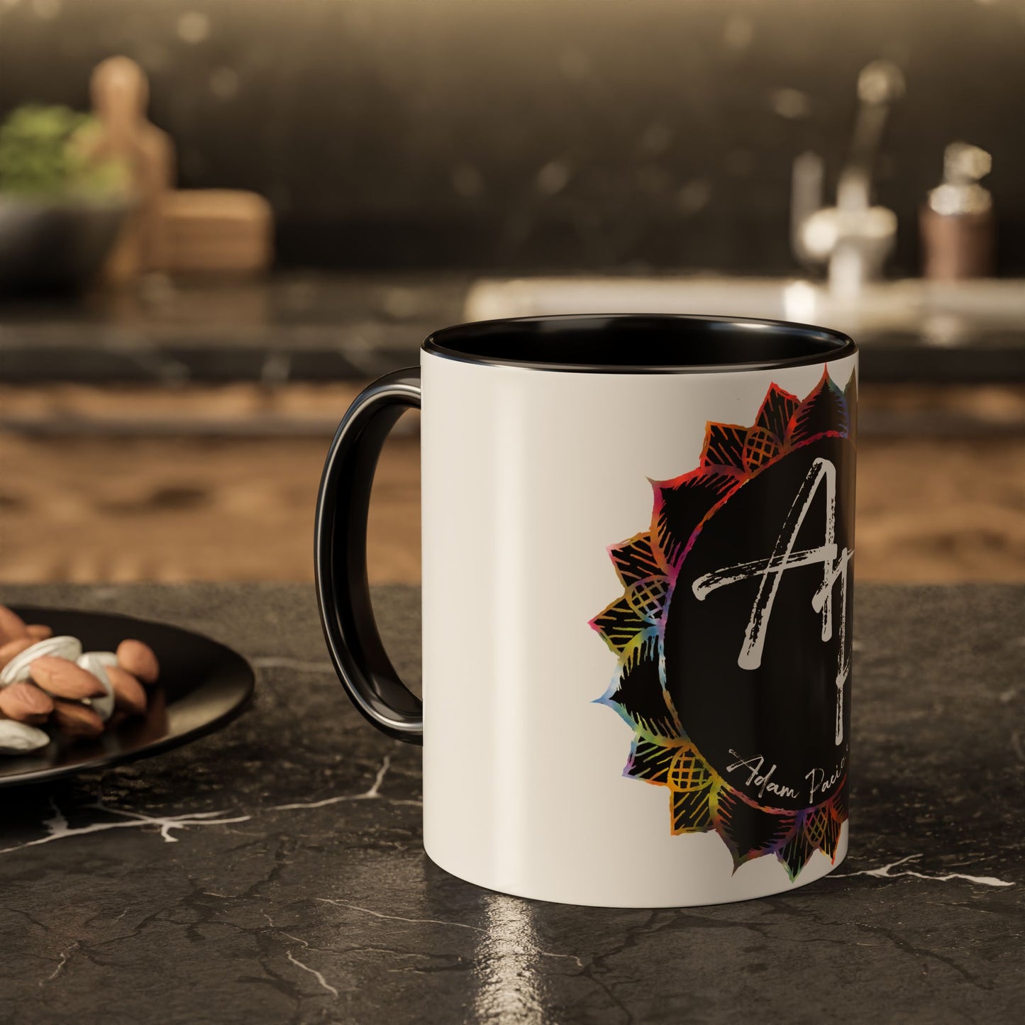 AdamPacio.com - Black Logo - Colorful Accent Mugs