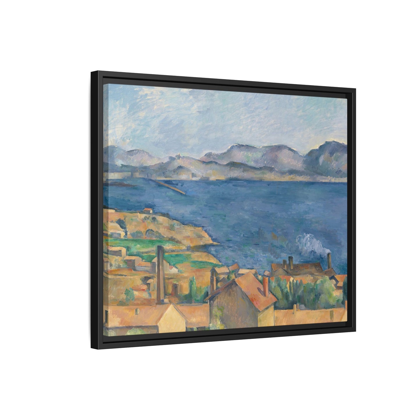 Cézanne, Paul - The Bay of Marseille, Seen from L'Estaque (1885) - Matte Canvas, Framed