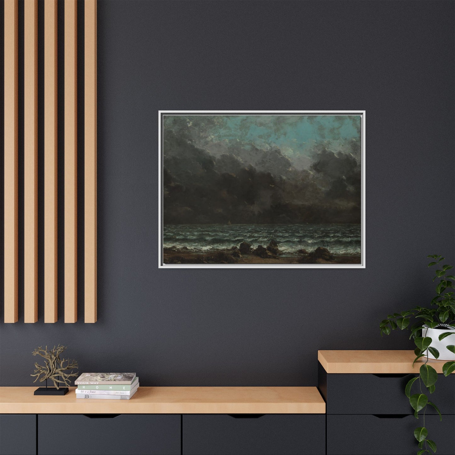 Courbet, Gustave - The Sea (1865) - Matte Canvas, Framed