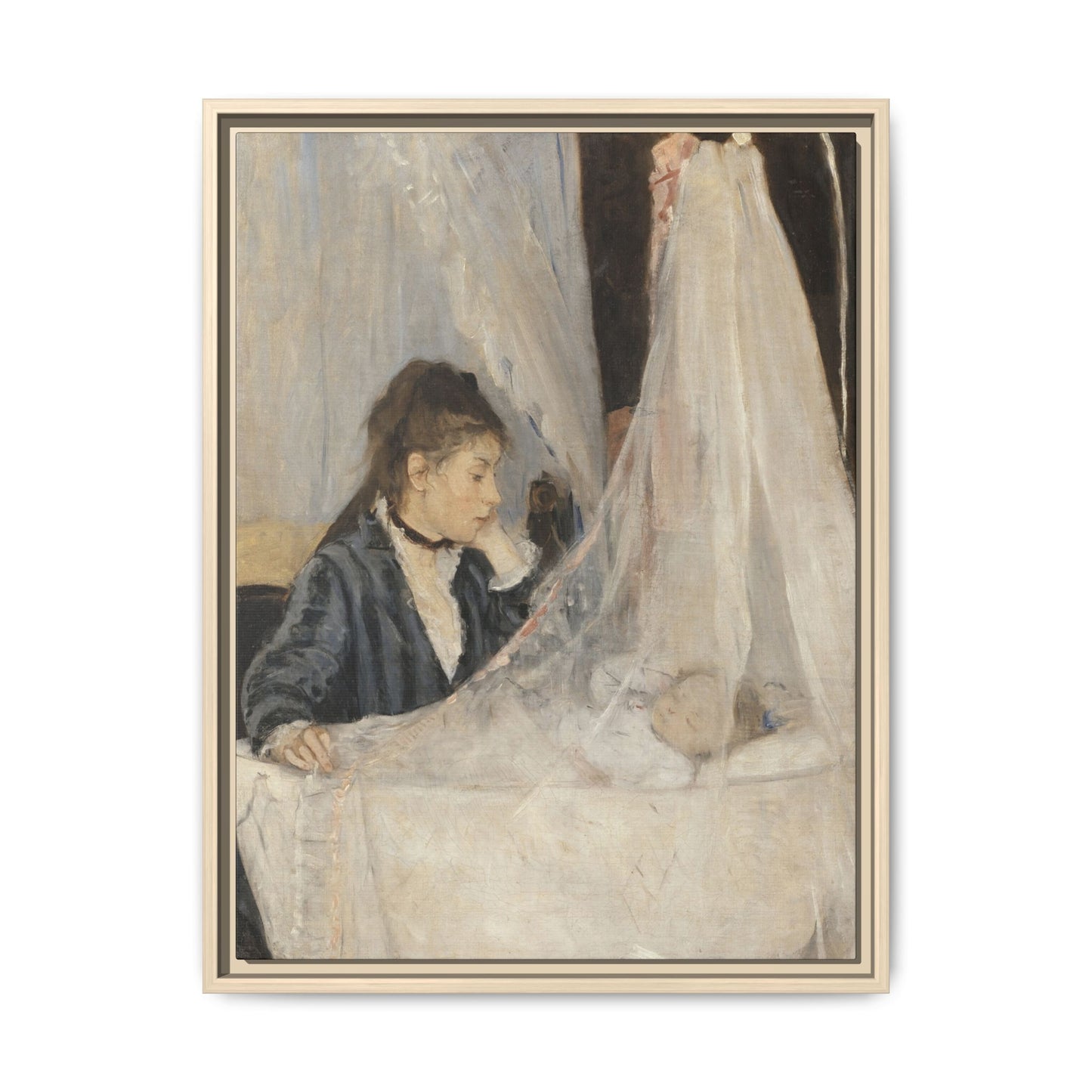 Morisot, Berthe - The Cradle (1872) - Matte Canvas, Framed