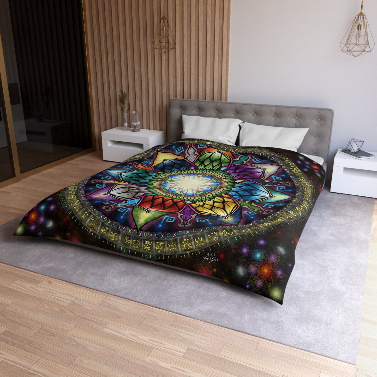 Mystic Jewel Mandala - Microfiber Duvet Cover