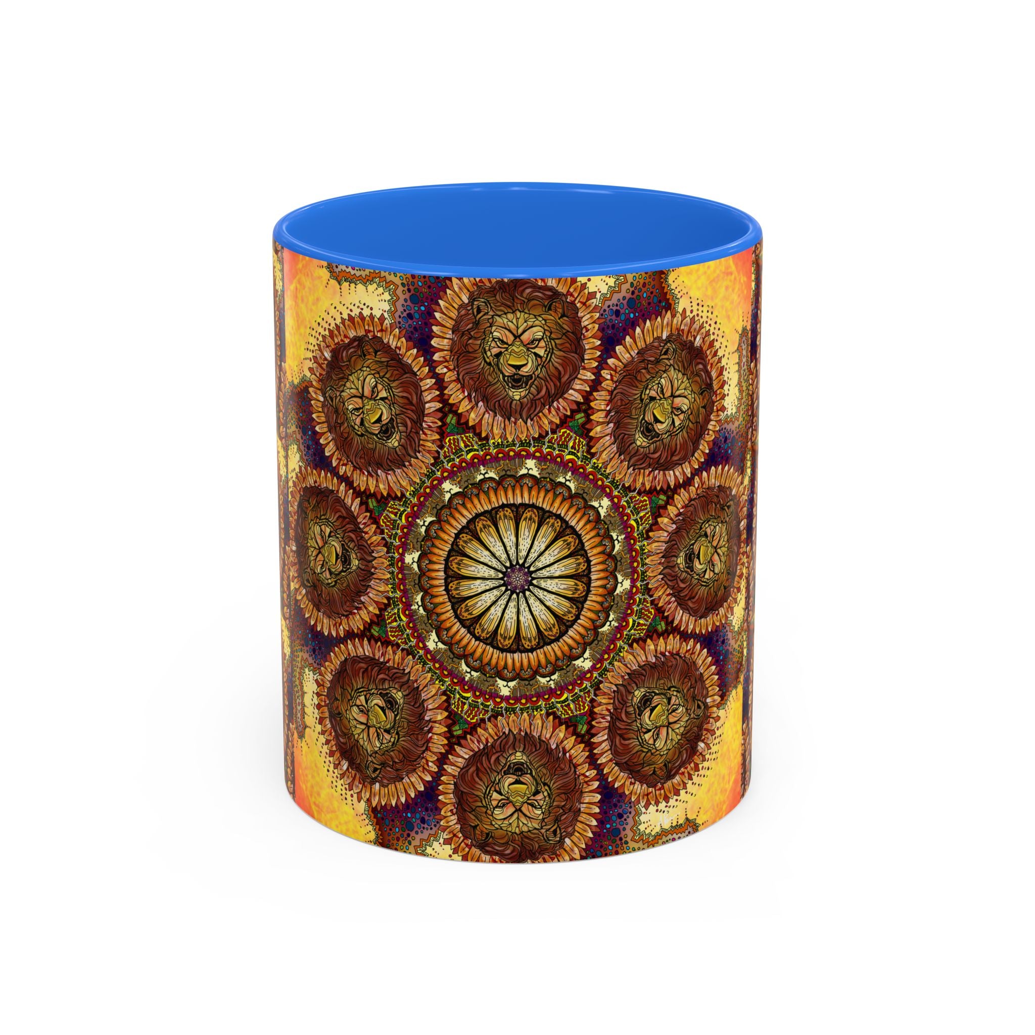 Lion Summer Mandala - Colorful Accent Mugs