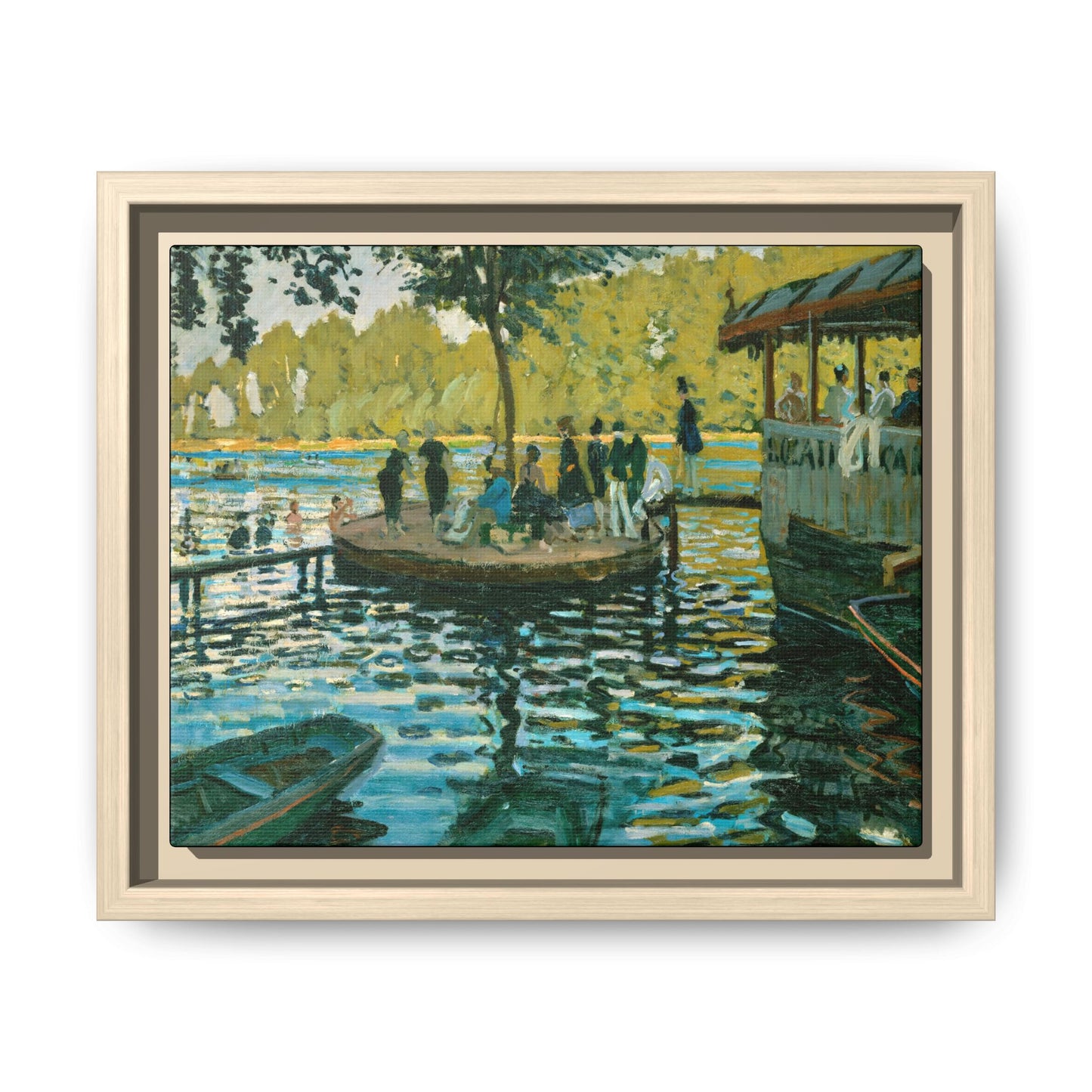 Monet, Claude - La Grenouillere (1869) - Matte Canvas, Framed