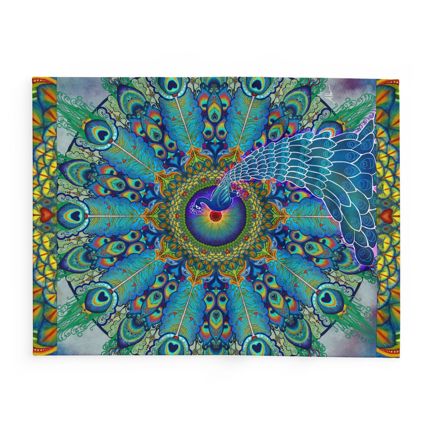 Melek Taus Mandala - Arctic Fleece Blanket