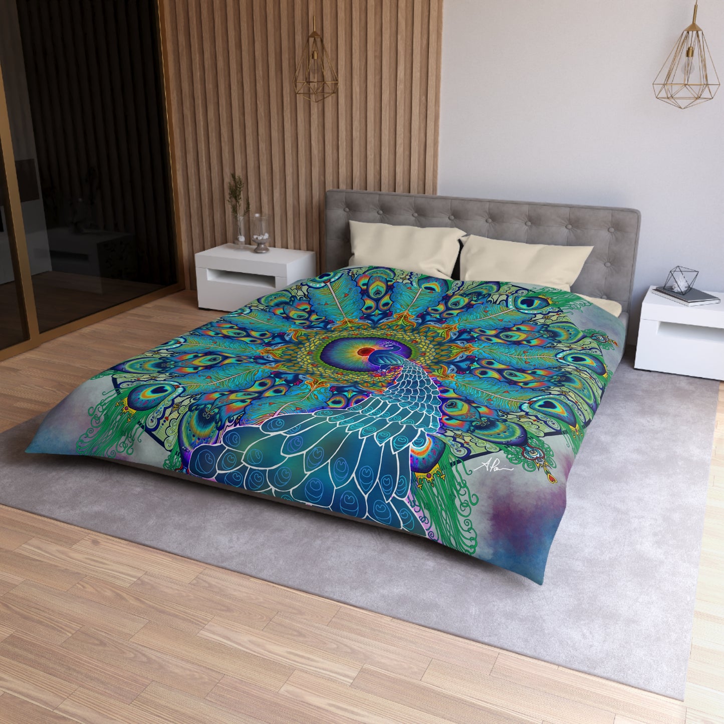 Pacio, Adam - Melek Taus Mandala - Microfiber Duvet Cover