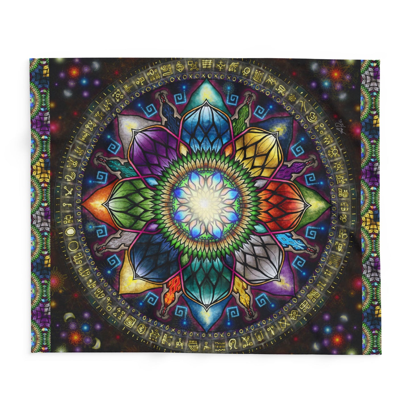 Mystic Jewel Mandala - Arctic Fleece Blanket