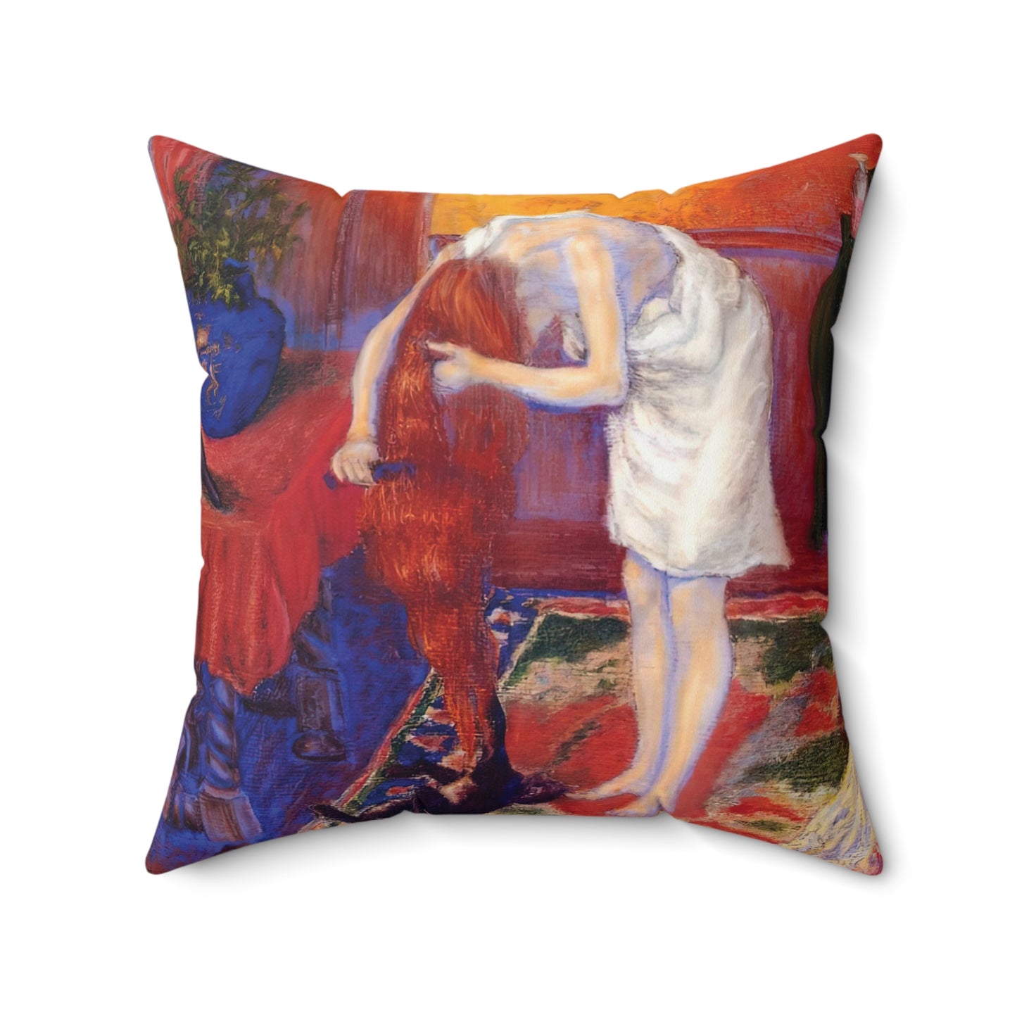 Ranson, Paul - The Golden Head of Hair (1909) - Suede Square Pillow