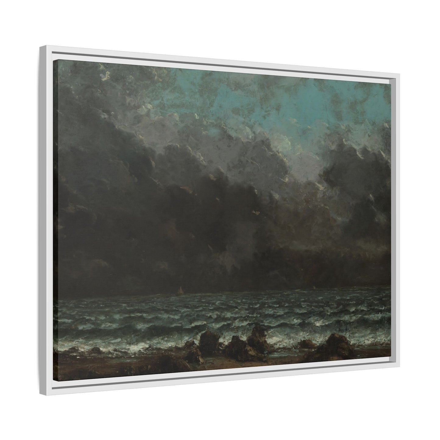Courbet, Gustave - The Sea (1865) - Matte Canvas, Framed