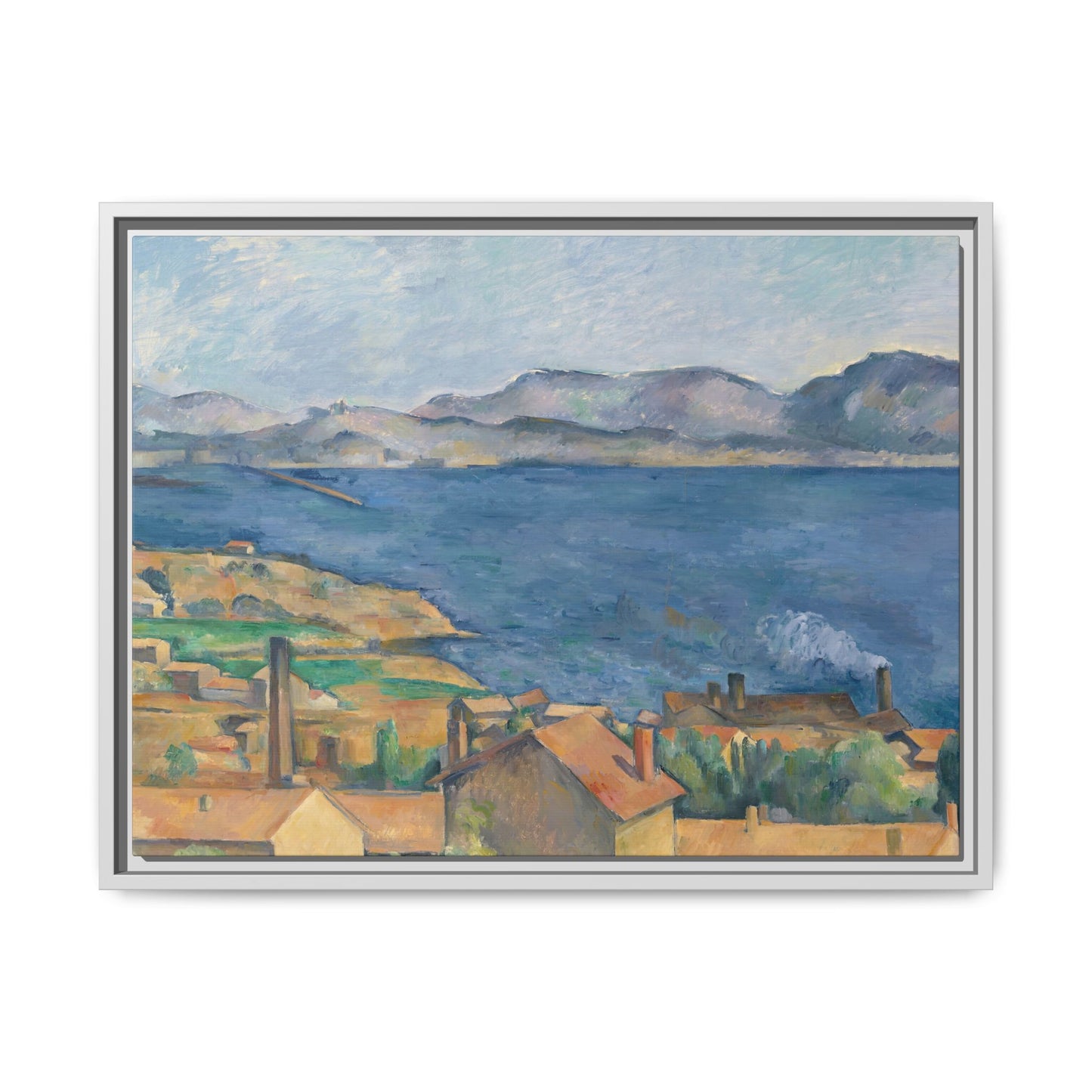 Cézanne, Paul - The Bay of Marseille, Seen from L'Estaque (1885) - Matte Canvas, Framed