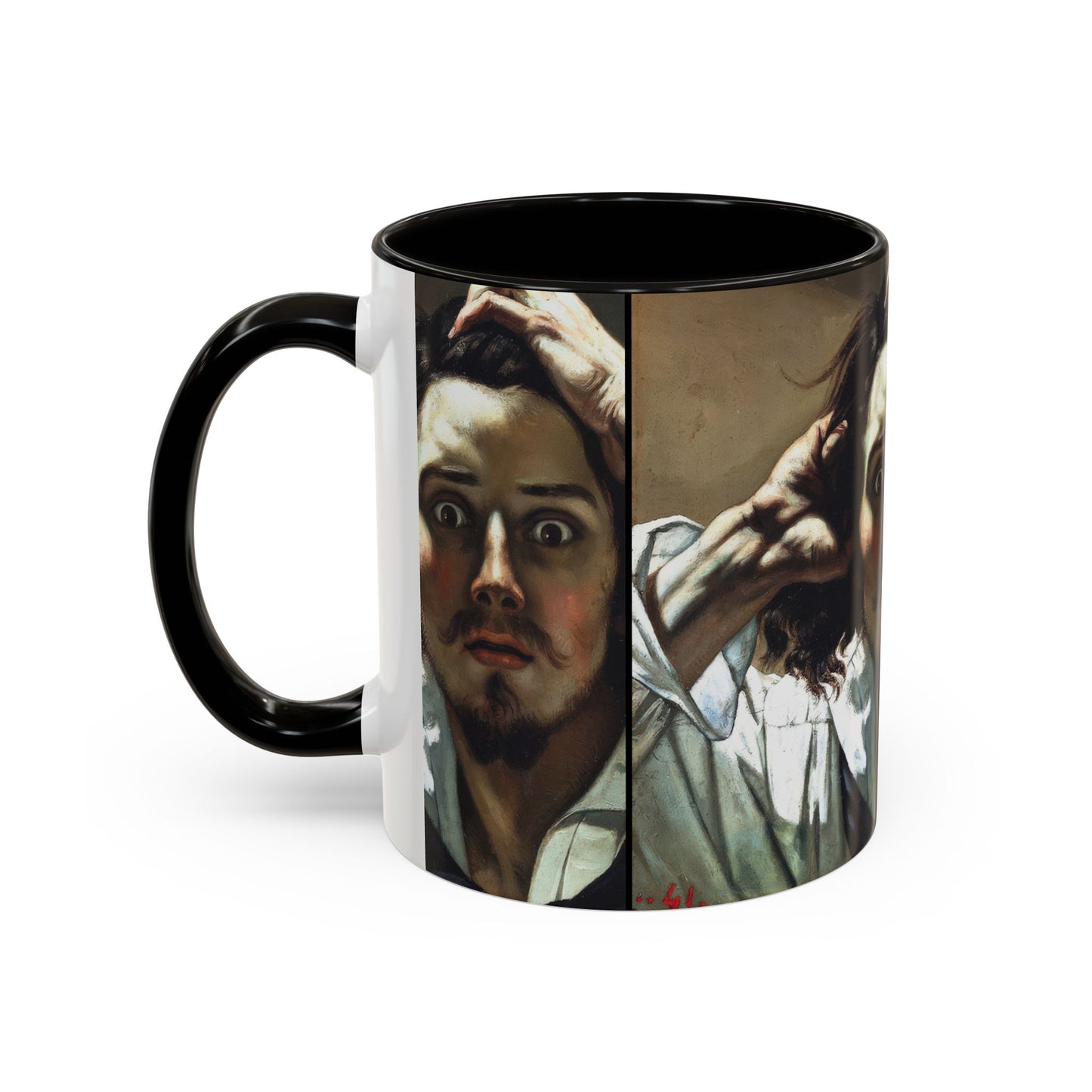 Courbet, Gustave - The Desperate Man (1843) - Colorful Accent Mugs