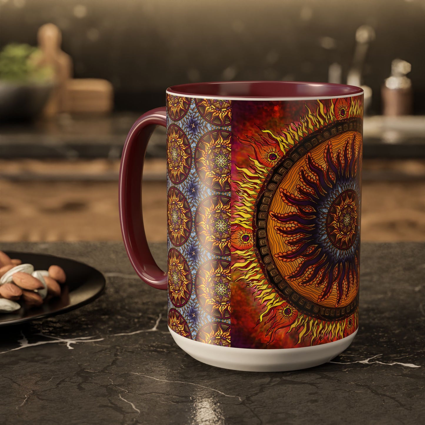 Pacio, Adam - Solar Disc Mandala - Colorful Accent Mugs