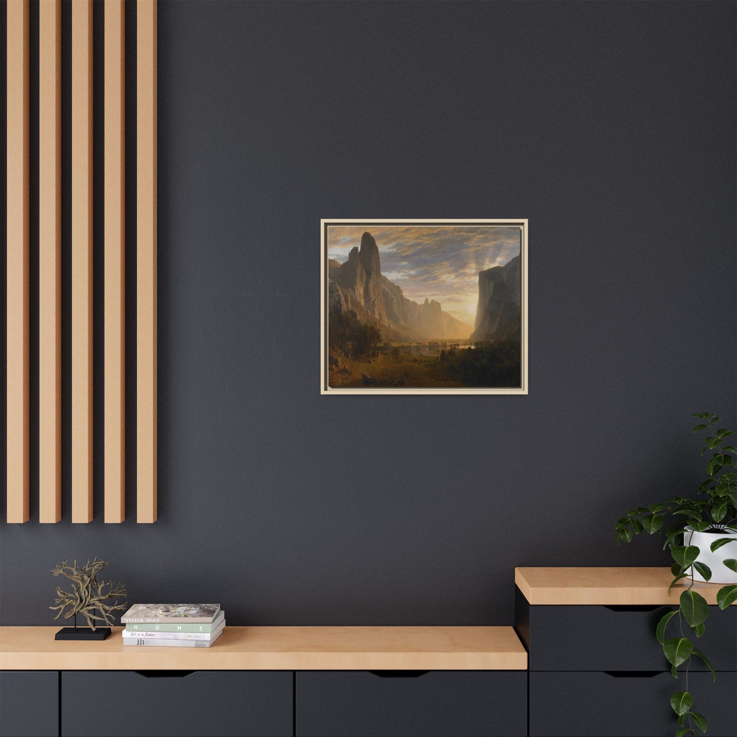 Bierstadt, Albert - Looking Down Yosemite Valley (1865) - Matte Canvas, Framed
