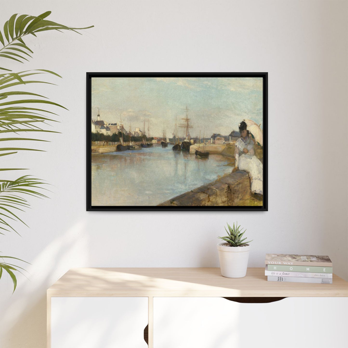 Morisot, Berthe - The Harbor at Lorient (1869) - Matte Canvas, Framed