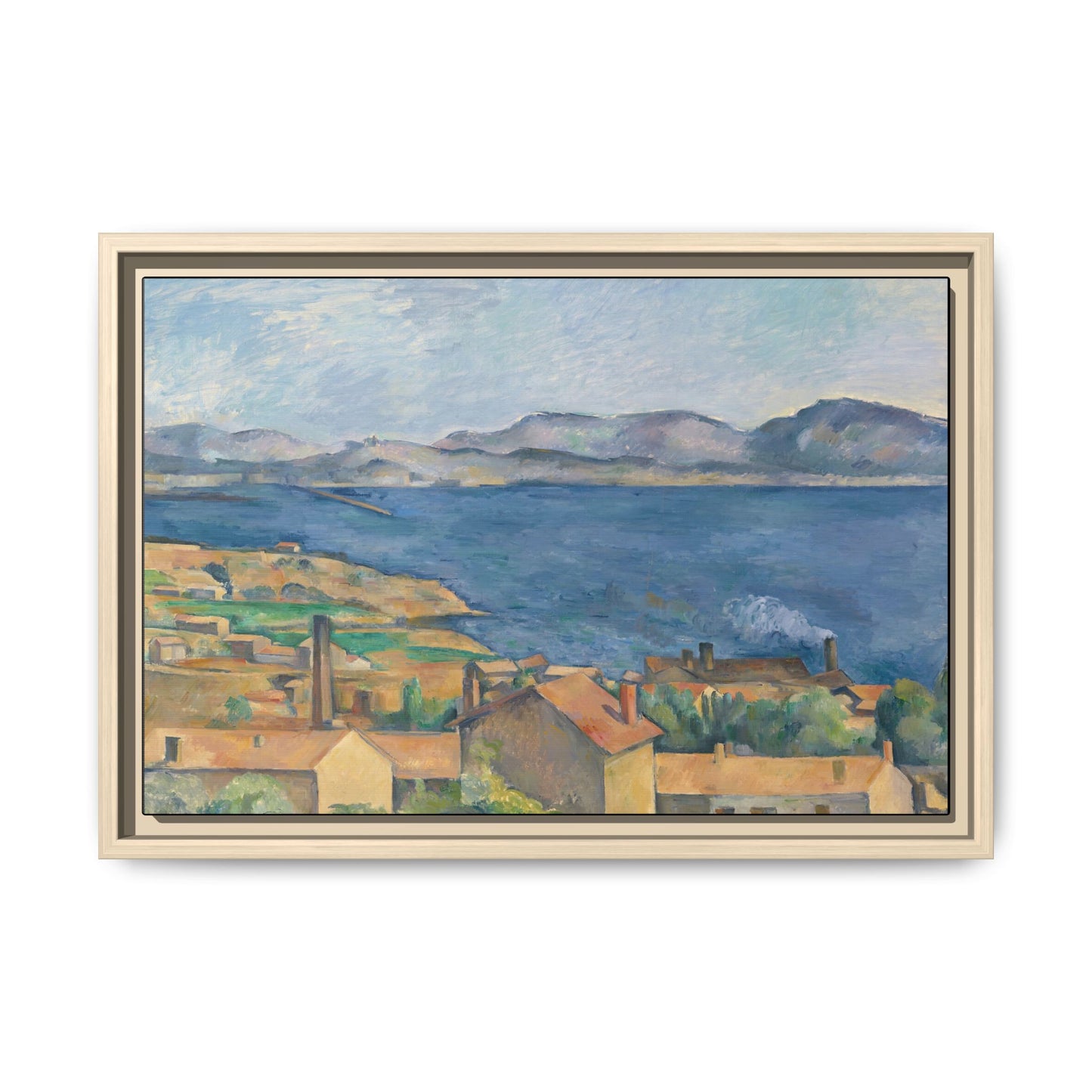 Cézanne, Paul - The Bay of Marseille, Seen from L'Estaque (1885) - Matte Canvas, Framed