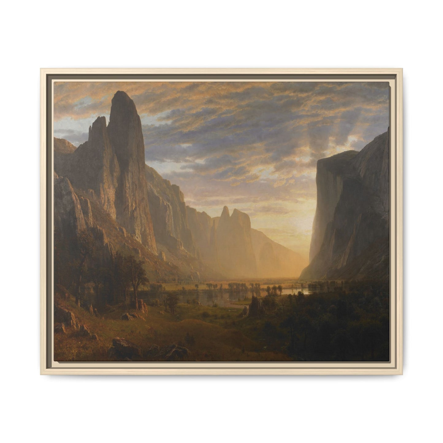 Bierstadt, Albert - Looking Down Yosemite Valley (1865) - Matte Canvas, Framed