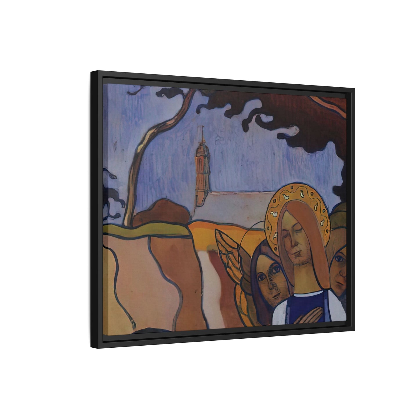 Filiger, Charles - Virgin and Two Angels (1895) - Matte Canvas, Framed