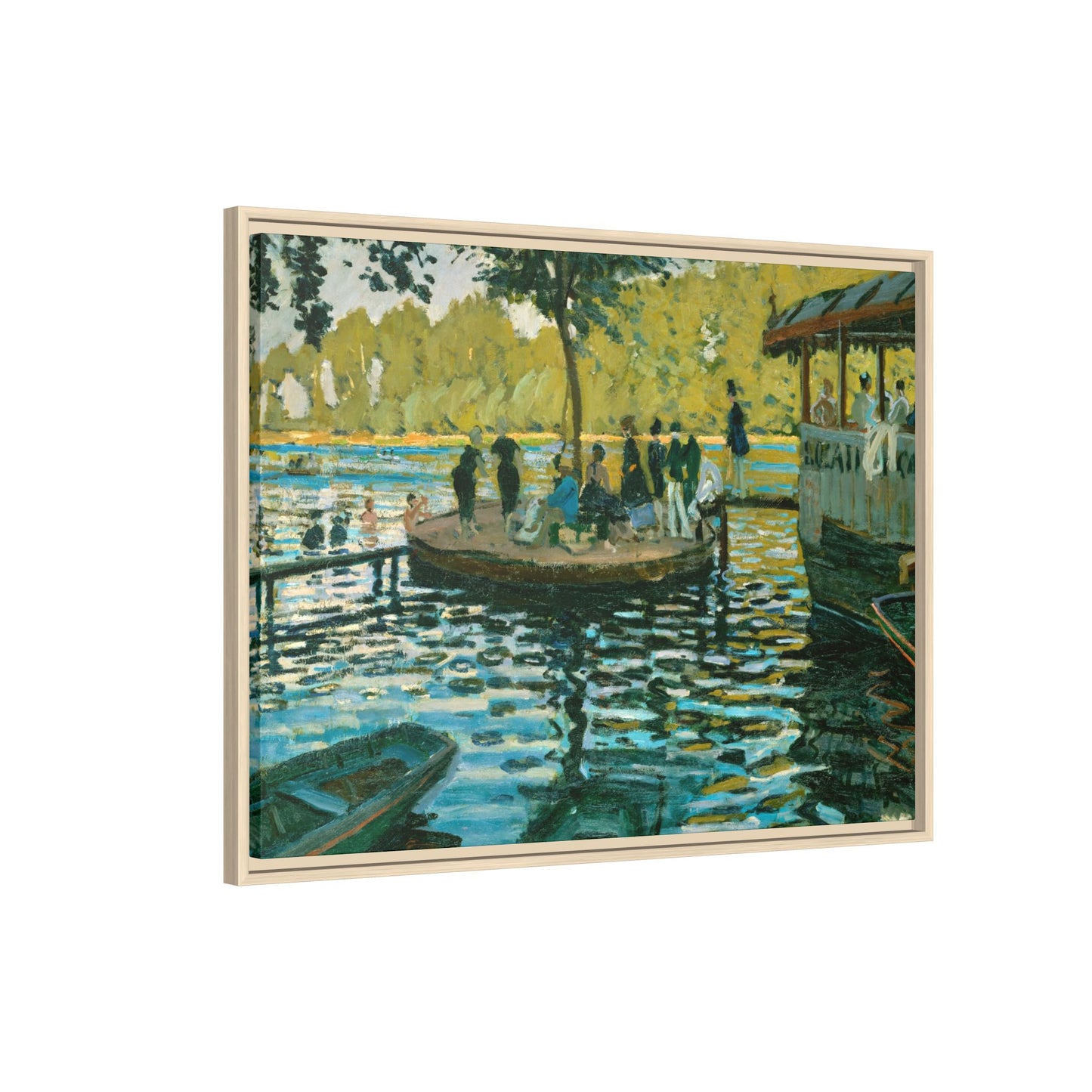 Monet, Claude - La Grenouillere (1869) - Matte Canvas, Framed