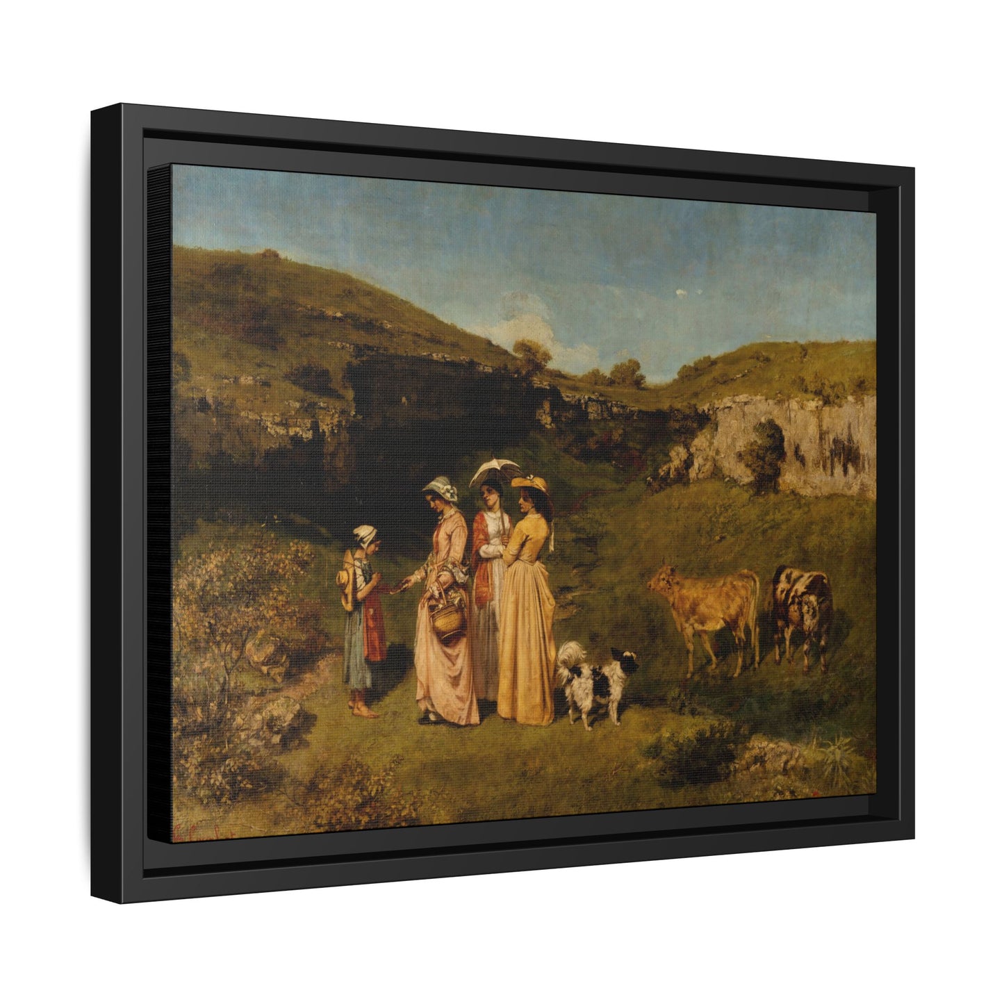 Courbet, Gustave - Young Ladies of the Village (1851) - Matte Canvas, Framed