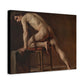Courbet, Gustave - Study of a Nude Man (1840) - Canvas Block, unframed