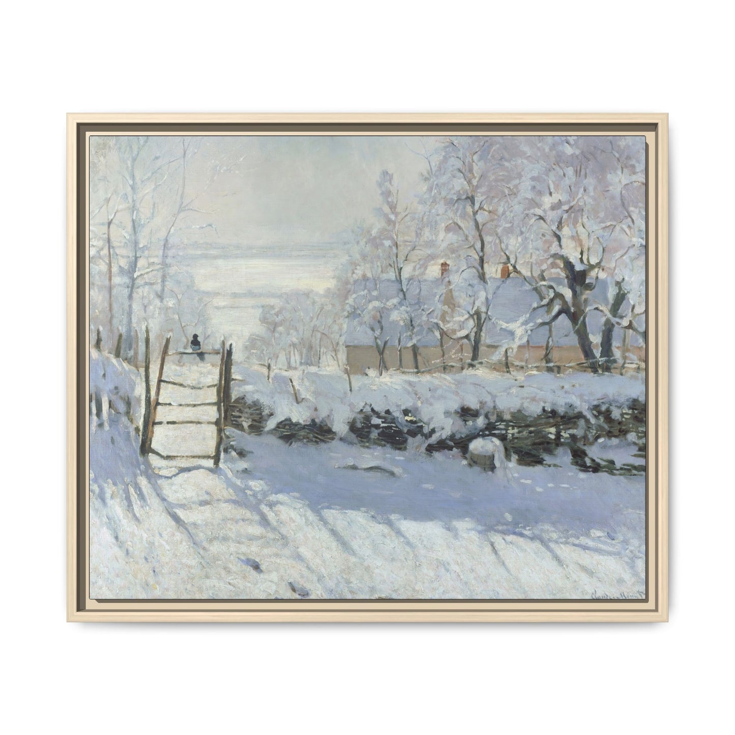 Monet, Claude - The Magpie (1868) - Matte Canvas, Framed