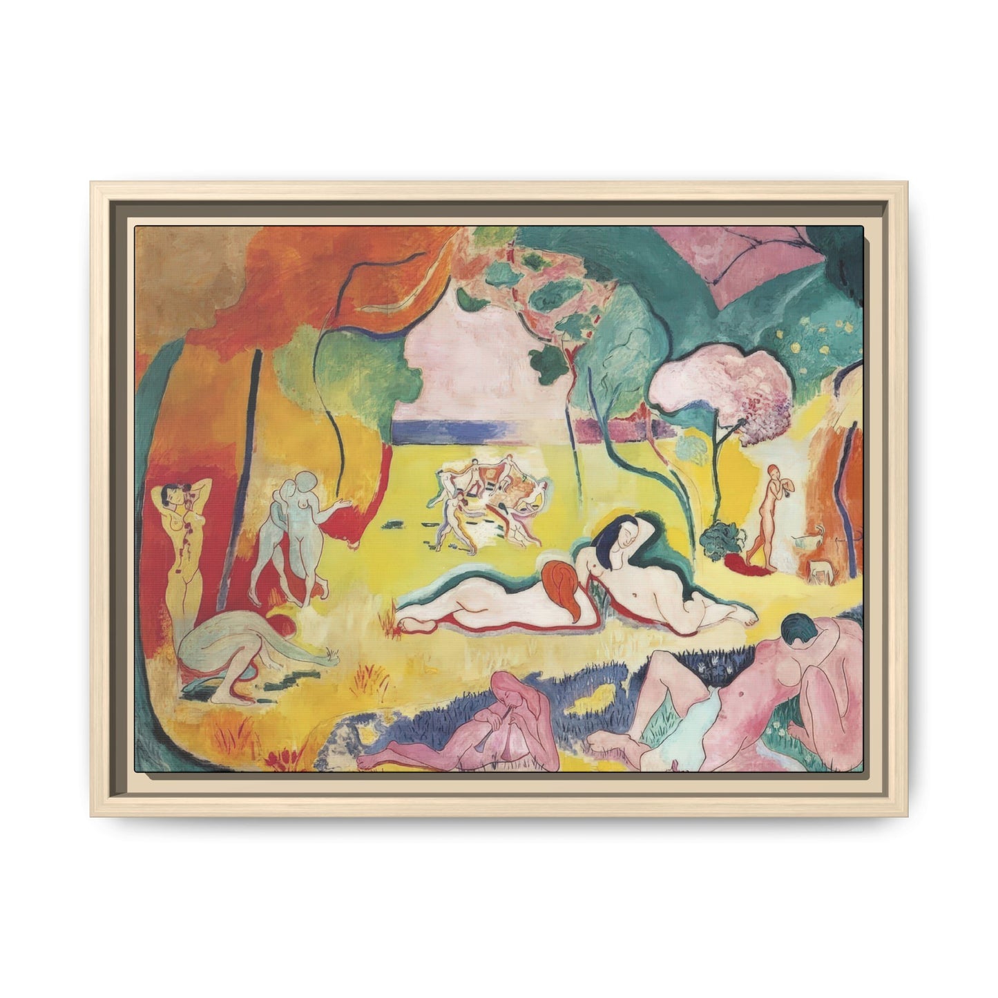 Matisse, Henri - The Joy of Life (1905) - Matte Canvas, Framed