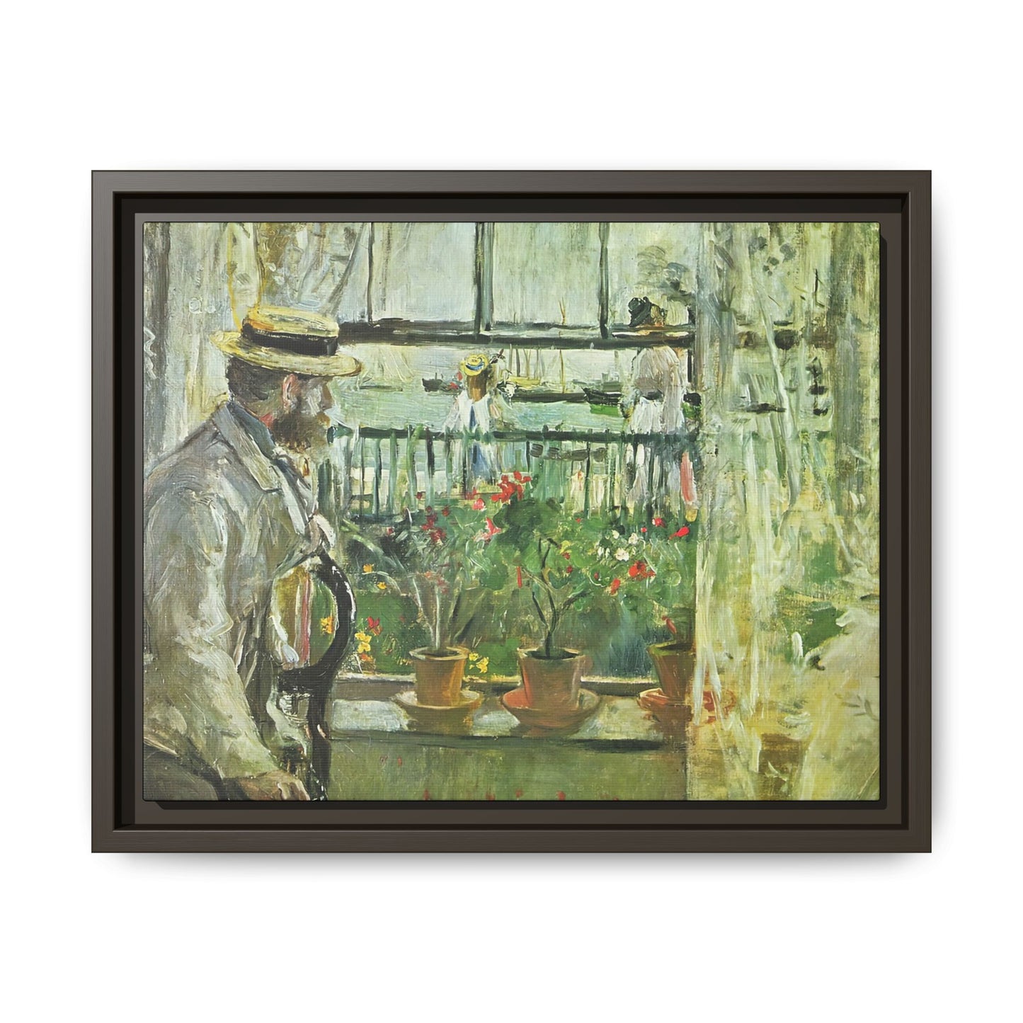 Morisot, Berthe - Eugene Manet on the Isle of Wight (1875) - Matte Canvas, Framed