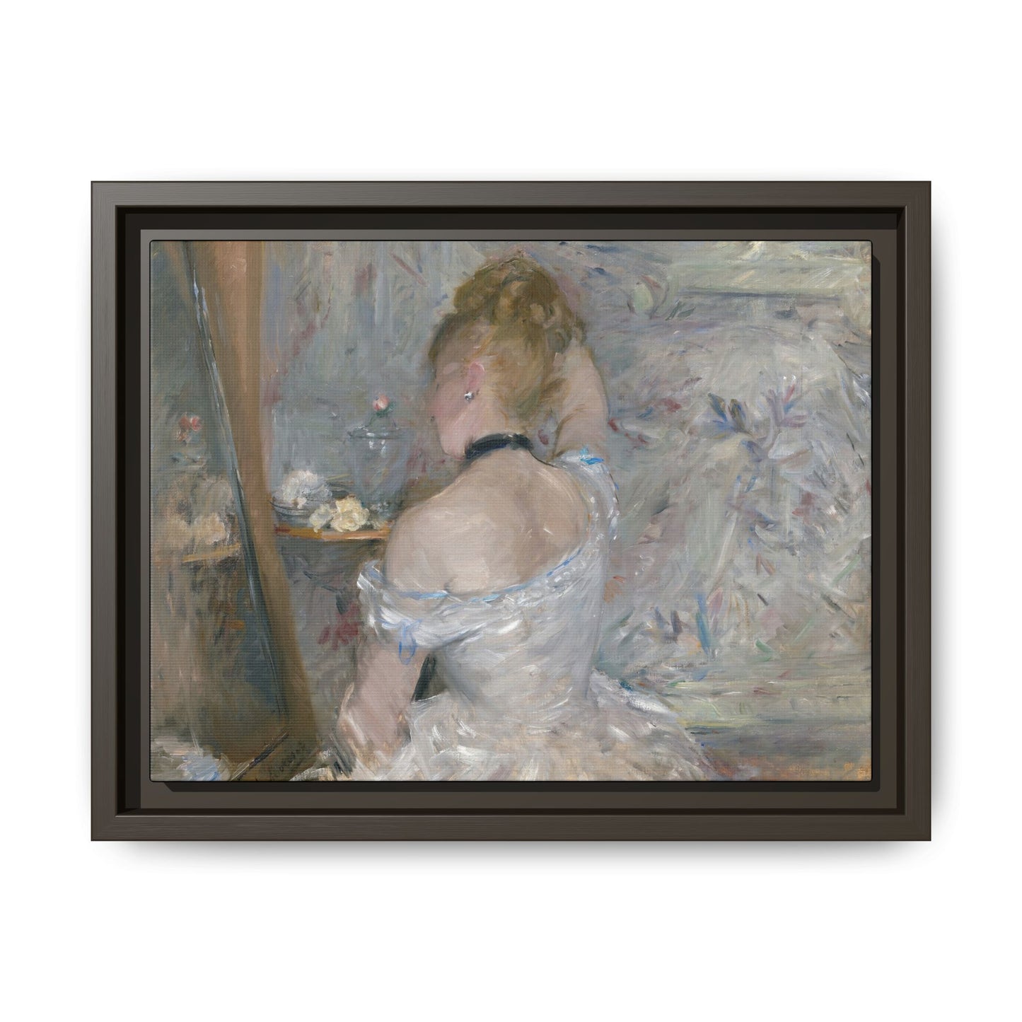 Morisot, Berthe - Woman at Her Toilette (1880) - Matte Canvas, Framed