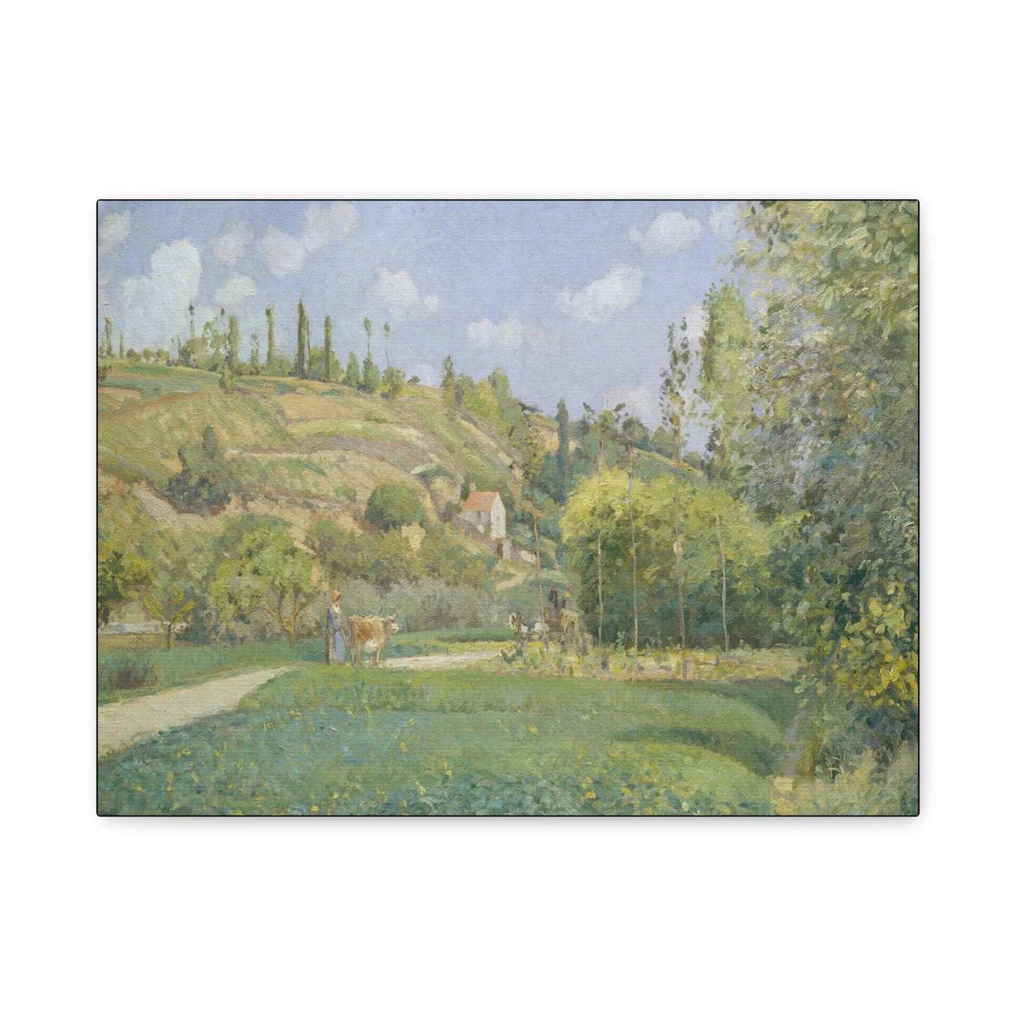 Pissarro, Camille - A Cowherd at Valhermeil, Auvers-sur-Oise (1874) - Canvas Block, unframed