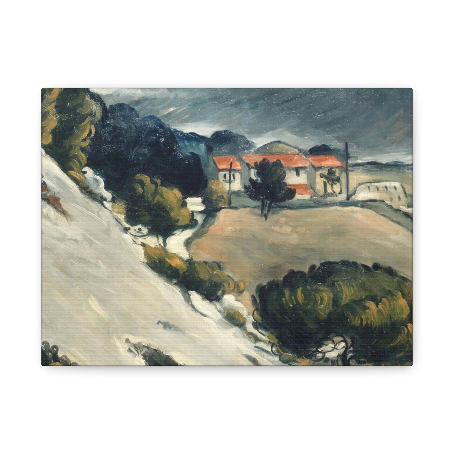 Cézanne, Paul - L’Estaque, Melting Snow (1870) - Canvas Block, unframed