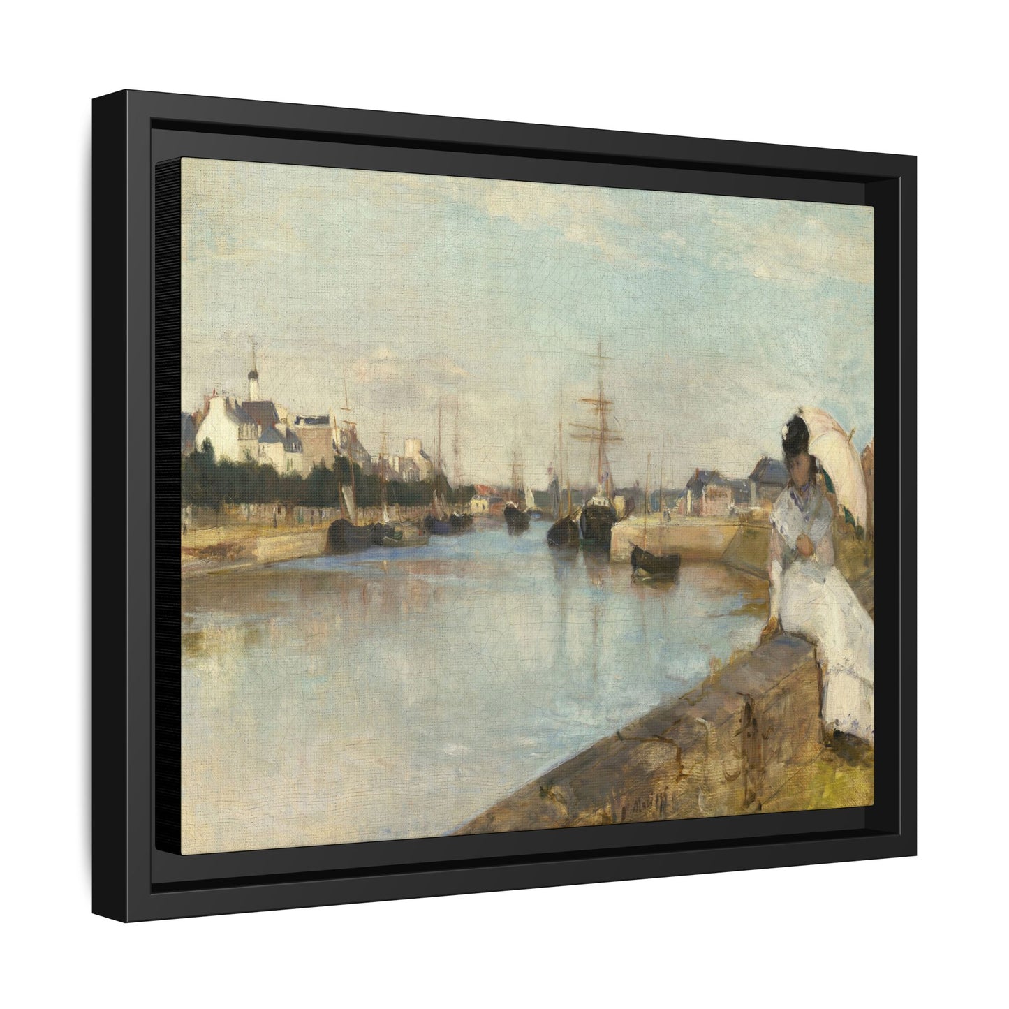 Morisot, Berthe - The Harbor at Lorient (1869) - Matte Canvas, Framed