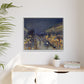Pissarro, Camille - The Boulevard Montmartre At Night (1897) - Matte Canvas, Framed