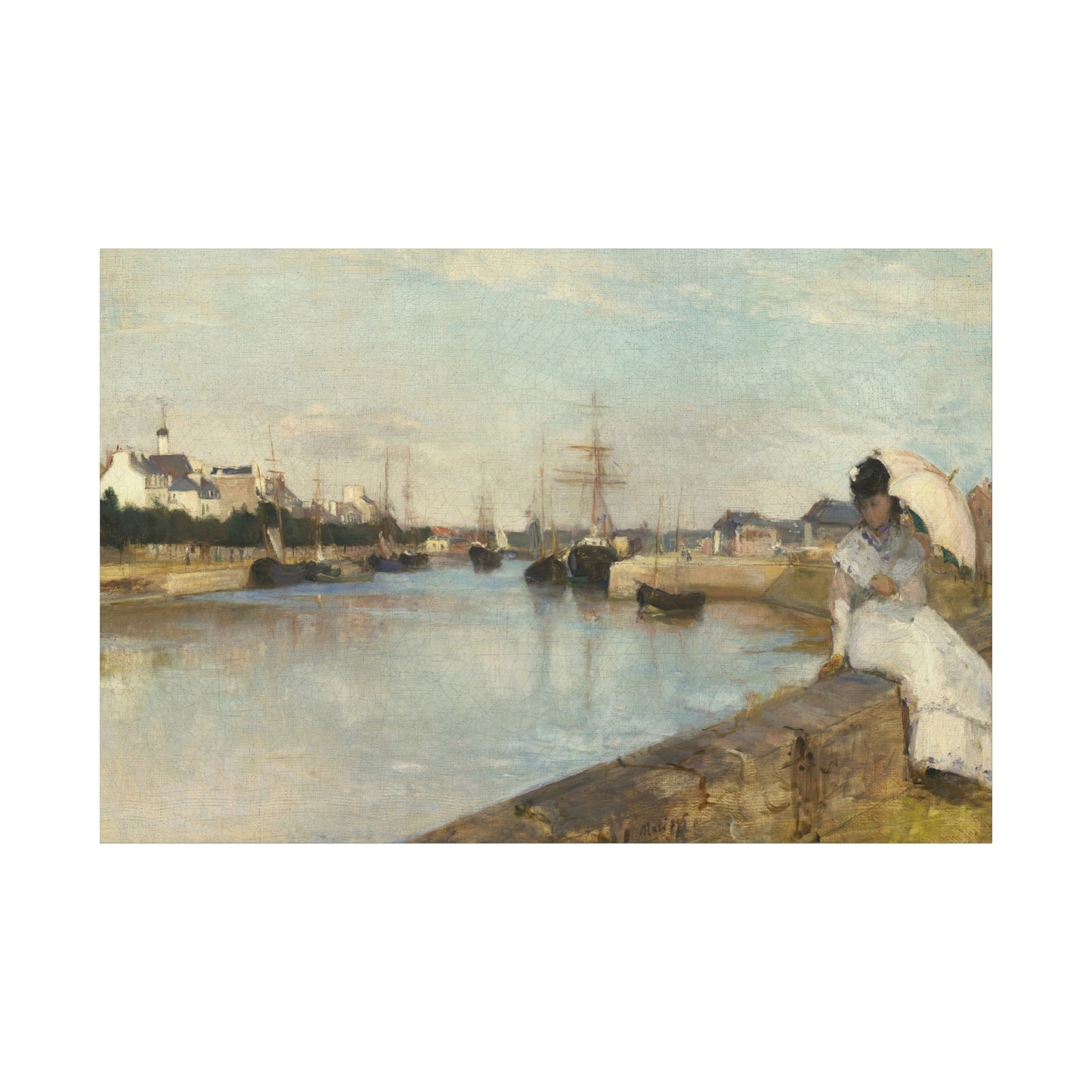 Morisot, Berthe - The Harbor at Lorient (1869) - Canvas Block, unframed