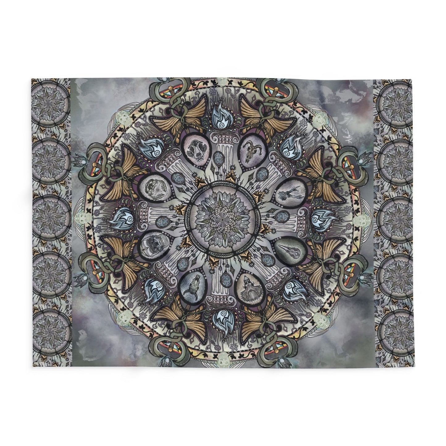 Pacio, Adam - Memento Mori Mandala - Arctic Fleece Blanket