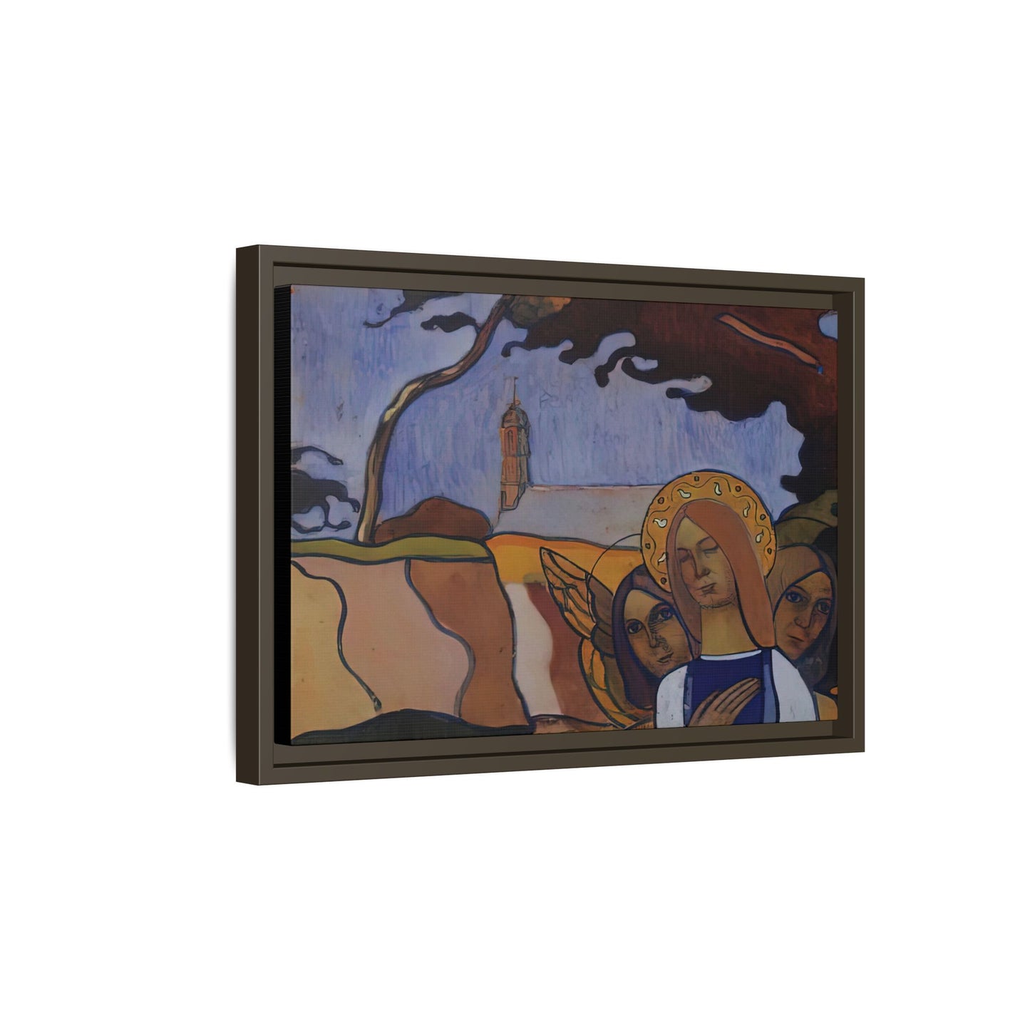 Filiger, Charles - Virgin and Two Angels (1895) - Matte Canvas, Framed