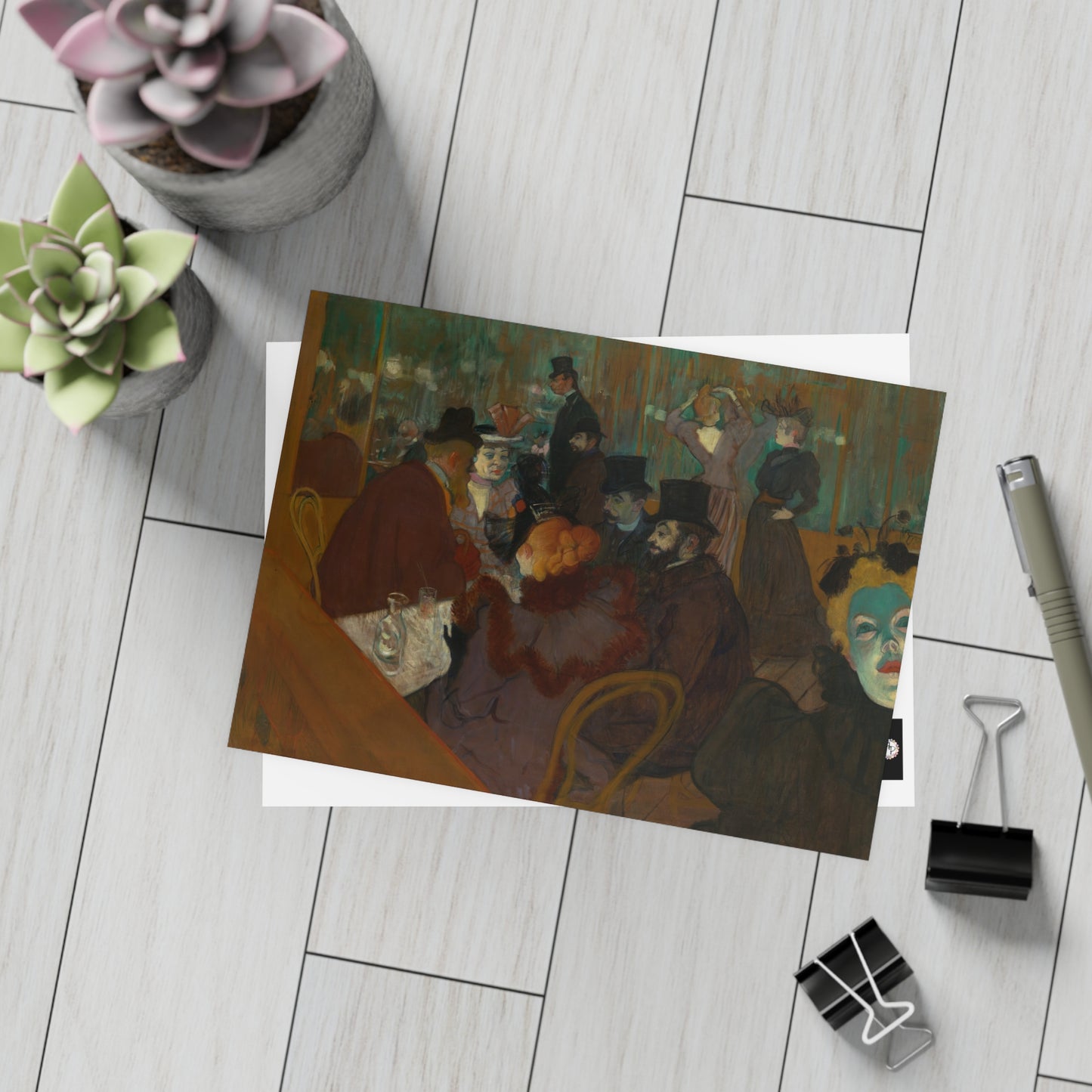 Toulouse-Lautrec, Henri - At the Moulin Rouge (1892) - Postcard Bundles with Envelopes Included