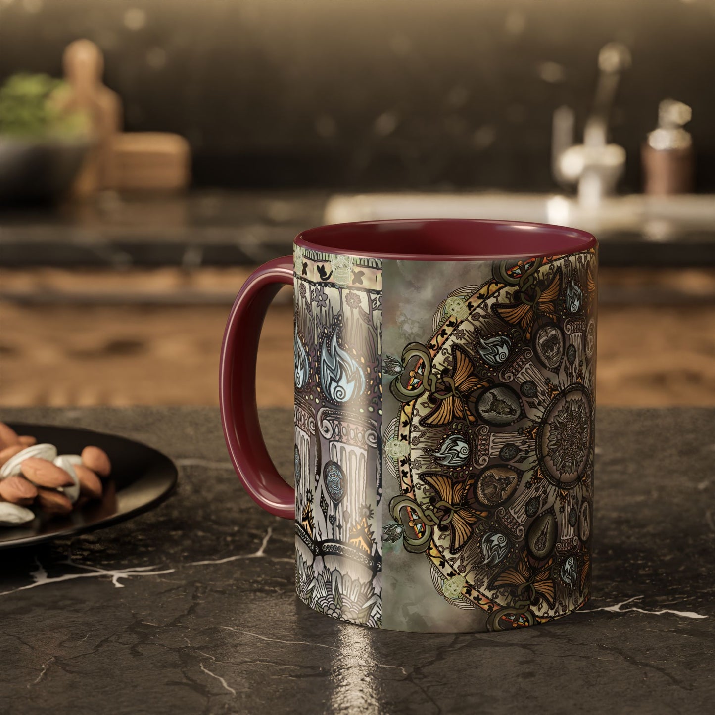 Pacio, Adam - Memento Mori Mandala - Colorful Accent Mugs