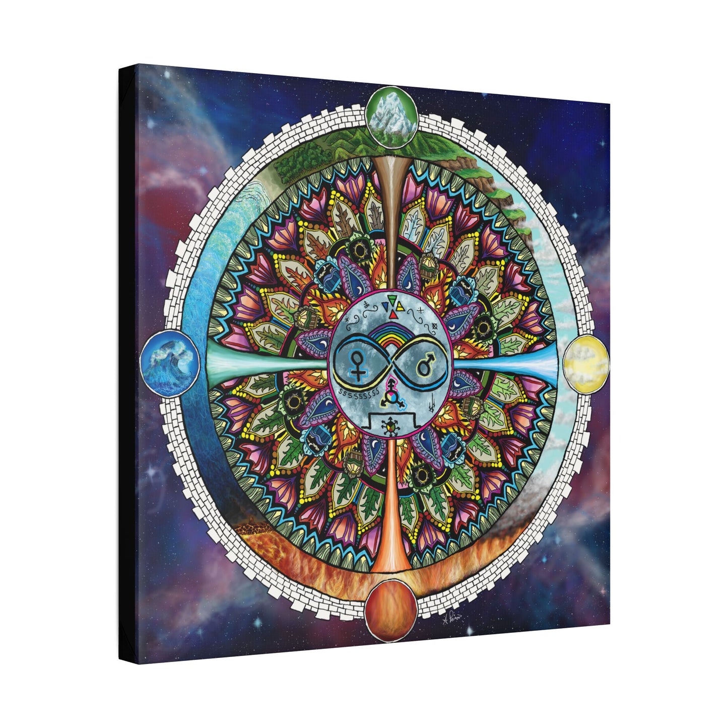 Lunar Rites Mandala - Canvas Block