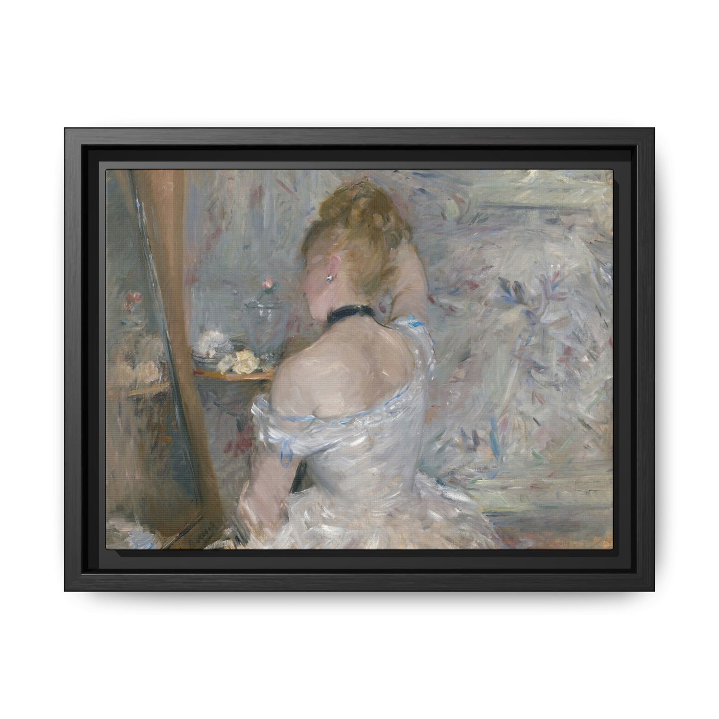 Morisot, Berthe - Woman at Her Toilette (1880) - Matte Canvas, Framed