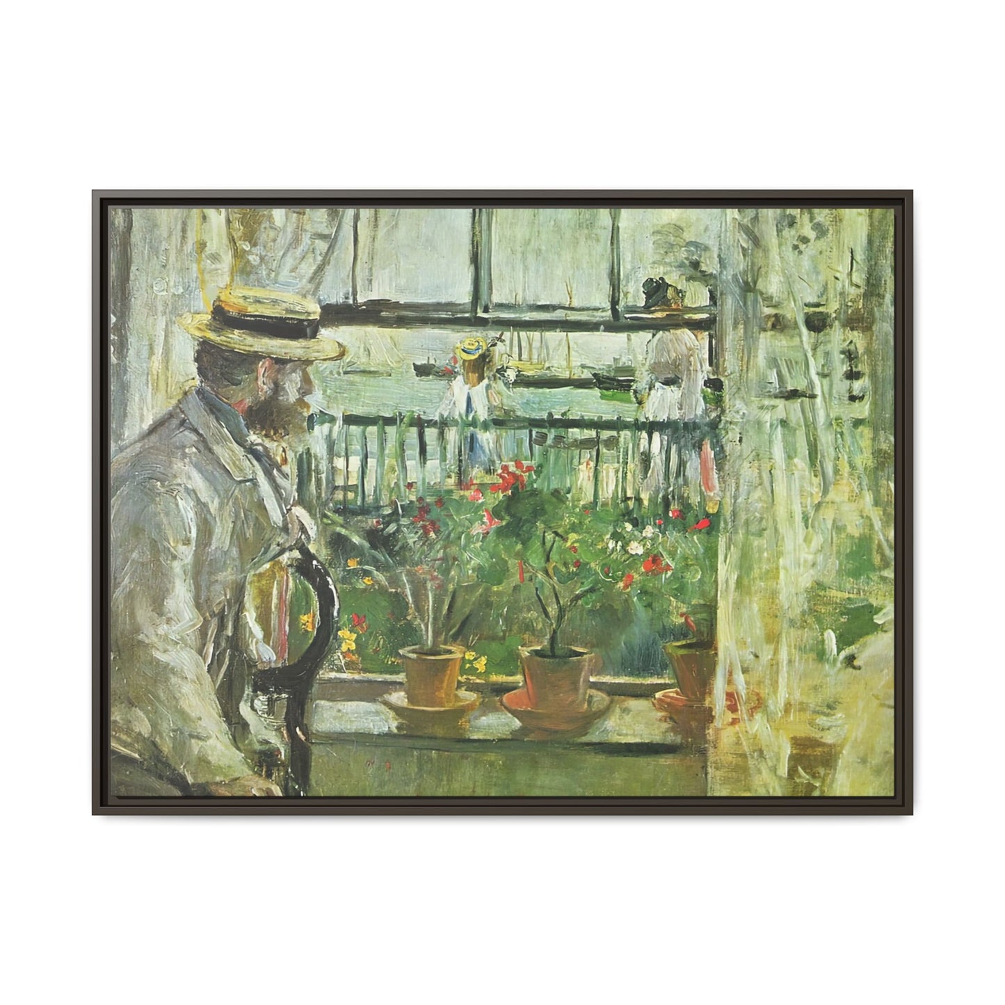 Morisot, Berthe - Eugene Manet on the Isle of Wight (1875) - Matte Canvas, Framed