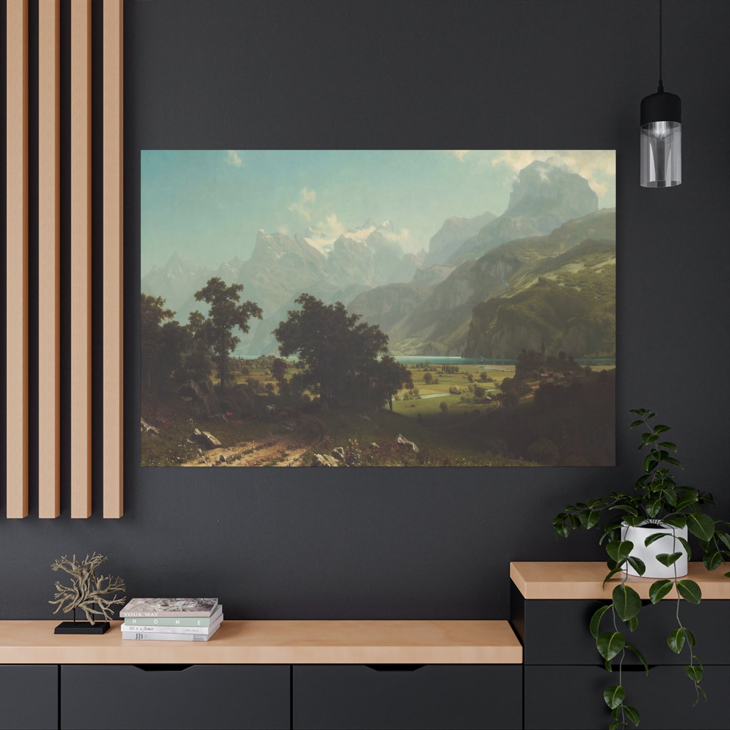 Bierstadt, Albert - Lake Lucerne (1858) - Canvas Block, unframed