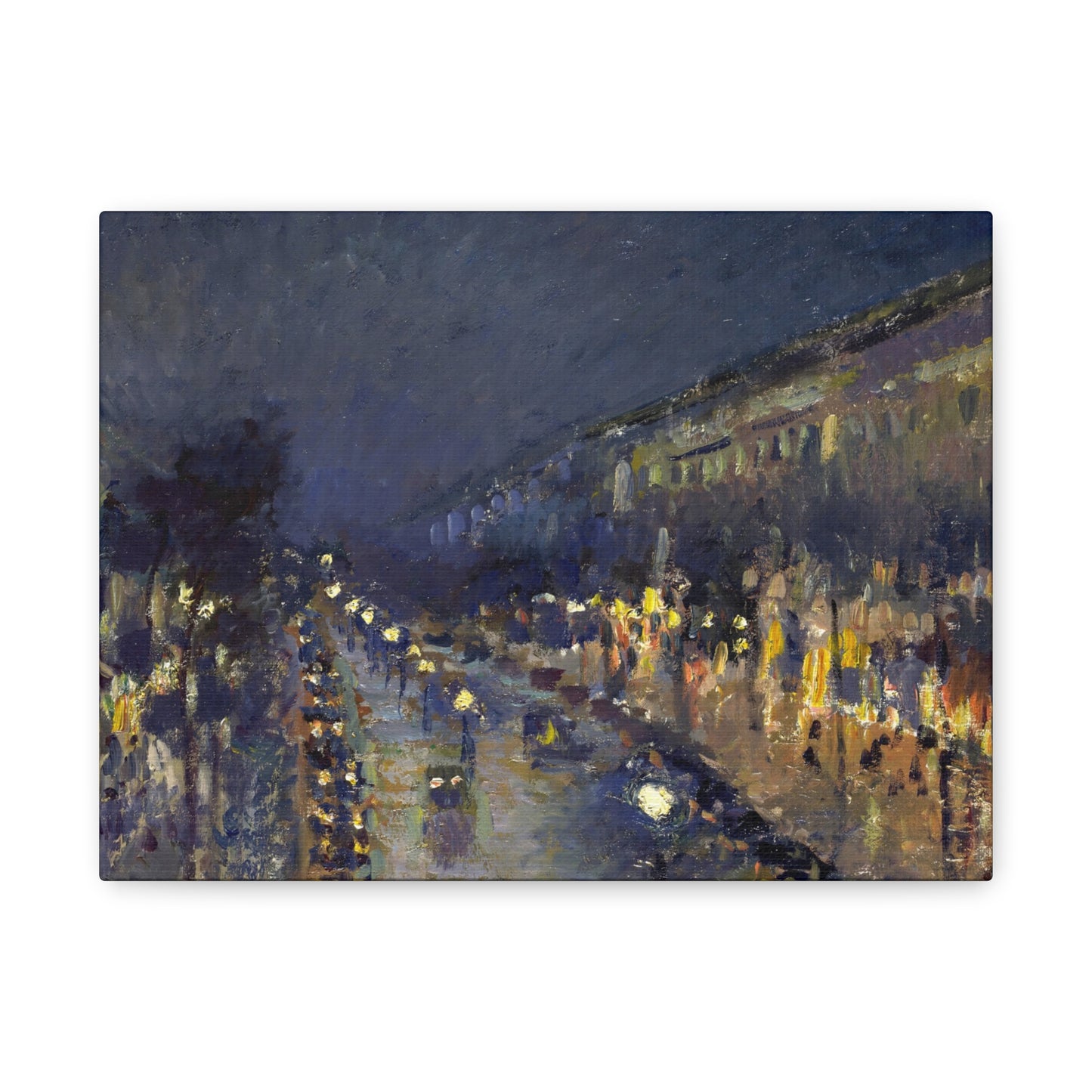 Pissarro, Camille - The Boulevard Montmartre At Night (1897) - Canvas Block, unframed