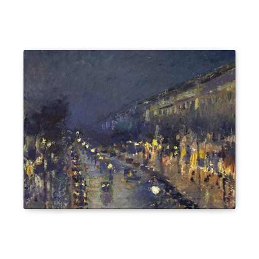 Pissarro, Camille - The Boulevard Montmartre At Night (1897) - Canvas Block, unframed