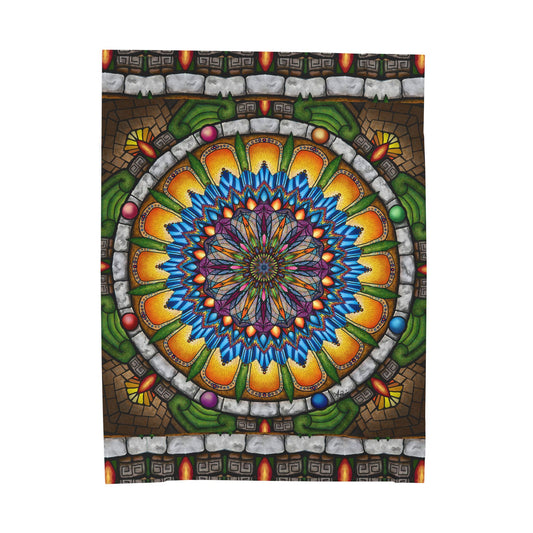 Emerald Arrows Mandala - Velveteen Plush Blanket