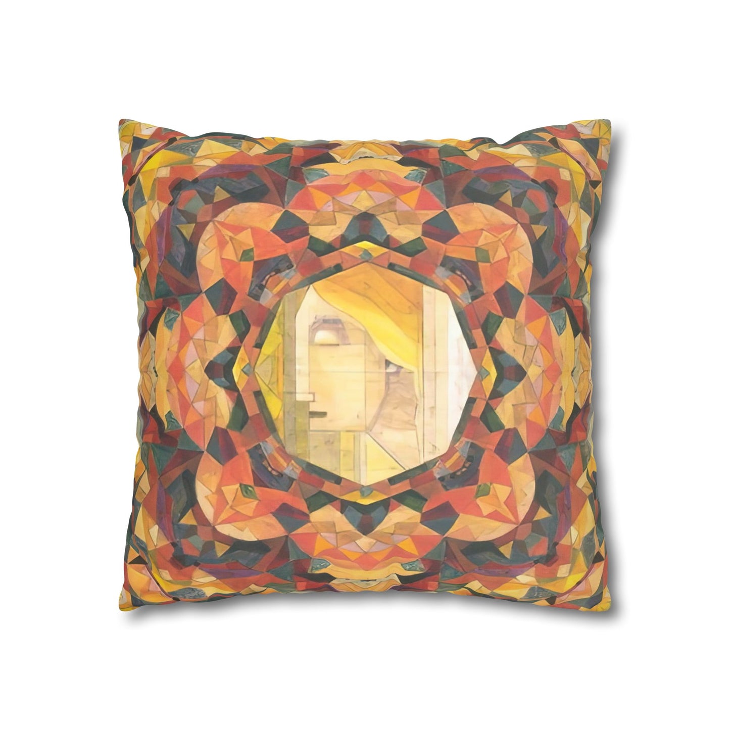 Filiger, Charles - Woman’s Head with Closed Eyes (1893) - Suede Square Pillowcase
