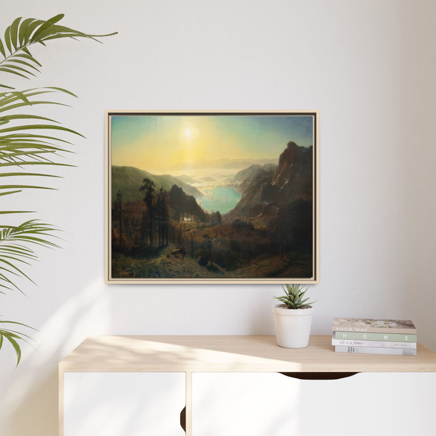 Bierstadt, Albert - Donner Lake from the Summit (1873) - Matte Canvas, Framed