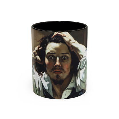 Courbet, Gustave - The Desperate Man (1843) - Colorful Accent Mugs